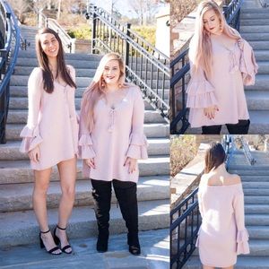 Warm and Fuzzy Blush Sweater Tunic or Mini Dress